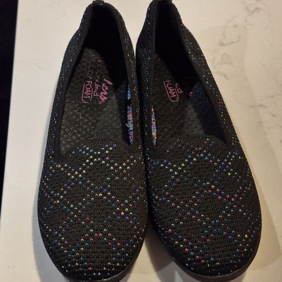 Skechers 8 Black with Bright color fabric stretch - Picture 2 of 7